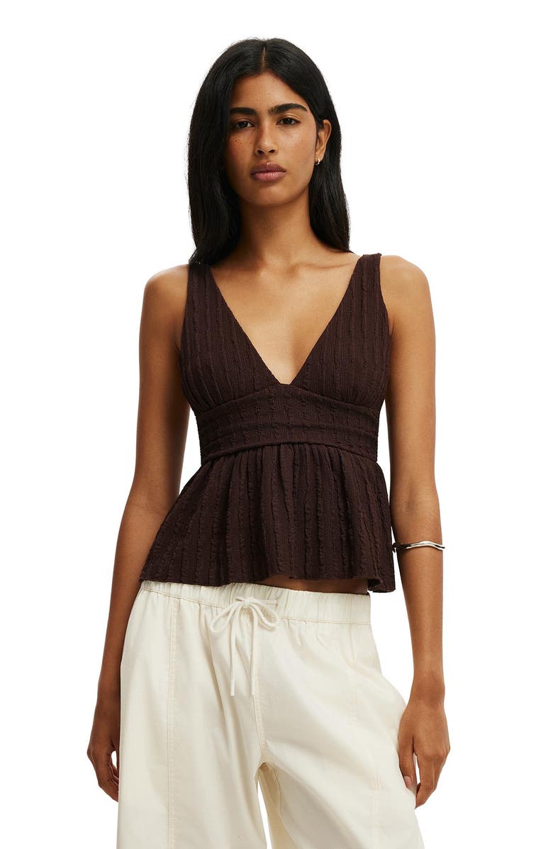 Cotton On Women's Greta Babydoll Tank, Main, color, Dark Oak