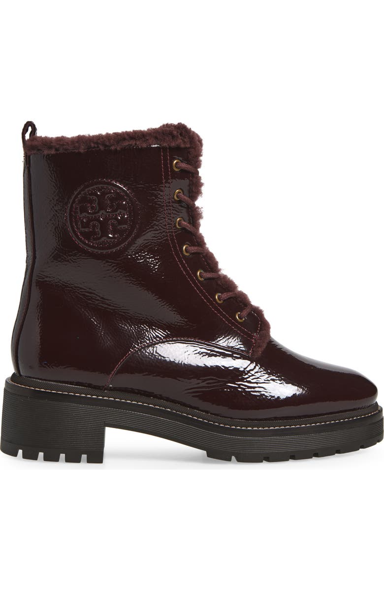 Tory Burch Miller Genuine Shearling Lined Combat Boot, Alternate, color,