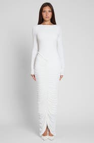 LEAU Rhea Ruche Maxi Dress