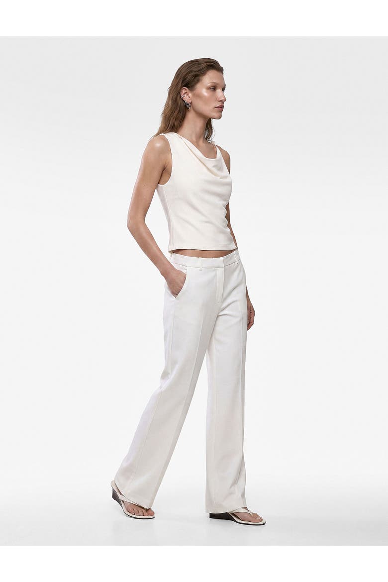 Stone Detail Draped Cowl Neck Top, Main, color, ECRU