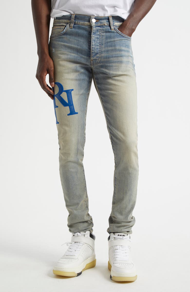 AMIRI Staggered Logo Skinny Jeans | Nordstrom