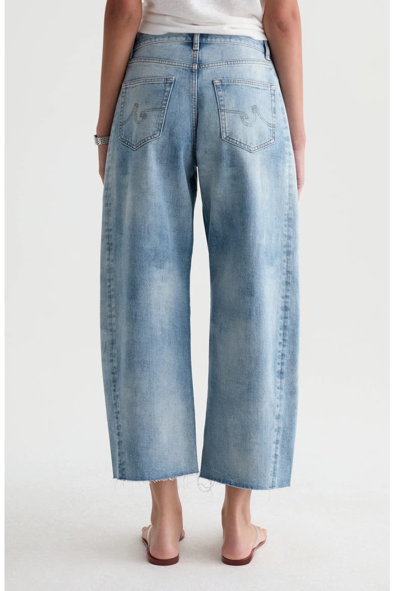 Hattie Raw Hem High Waist Crop Barrel Leg Jeans, Alternate, color, PLAYA