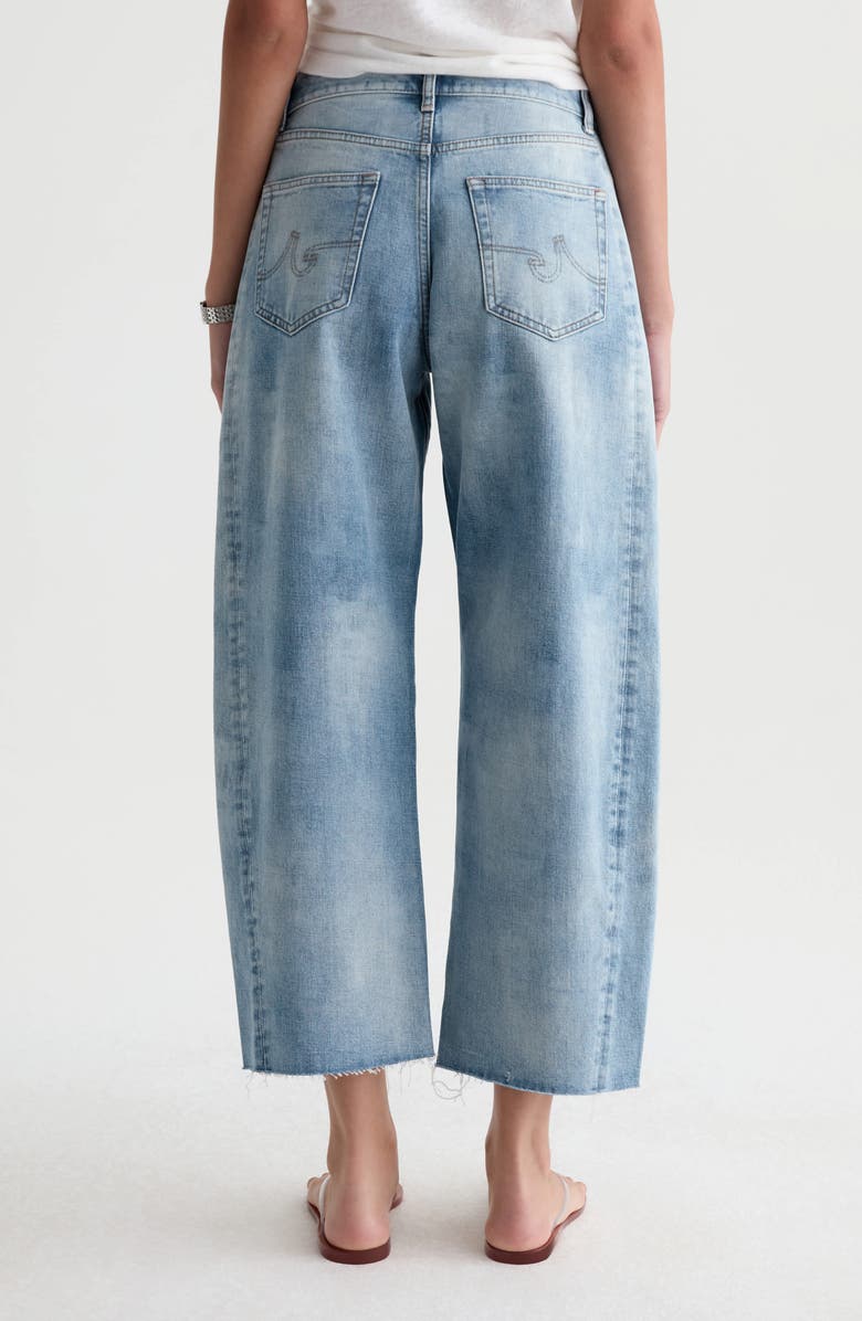 AG Hattie Raw Hem High Waist Crop Barrel Leg Jeans, Alternate, color, Playa