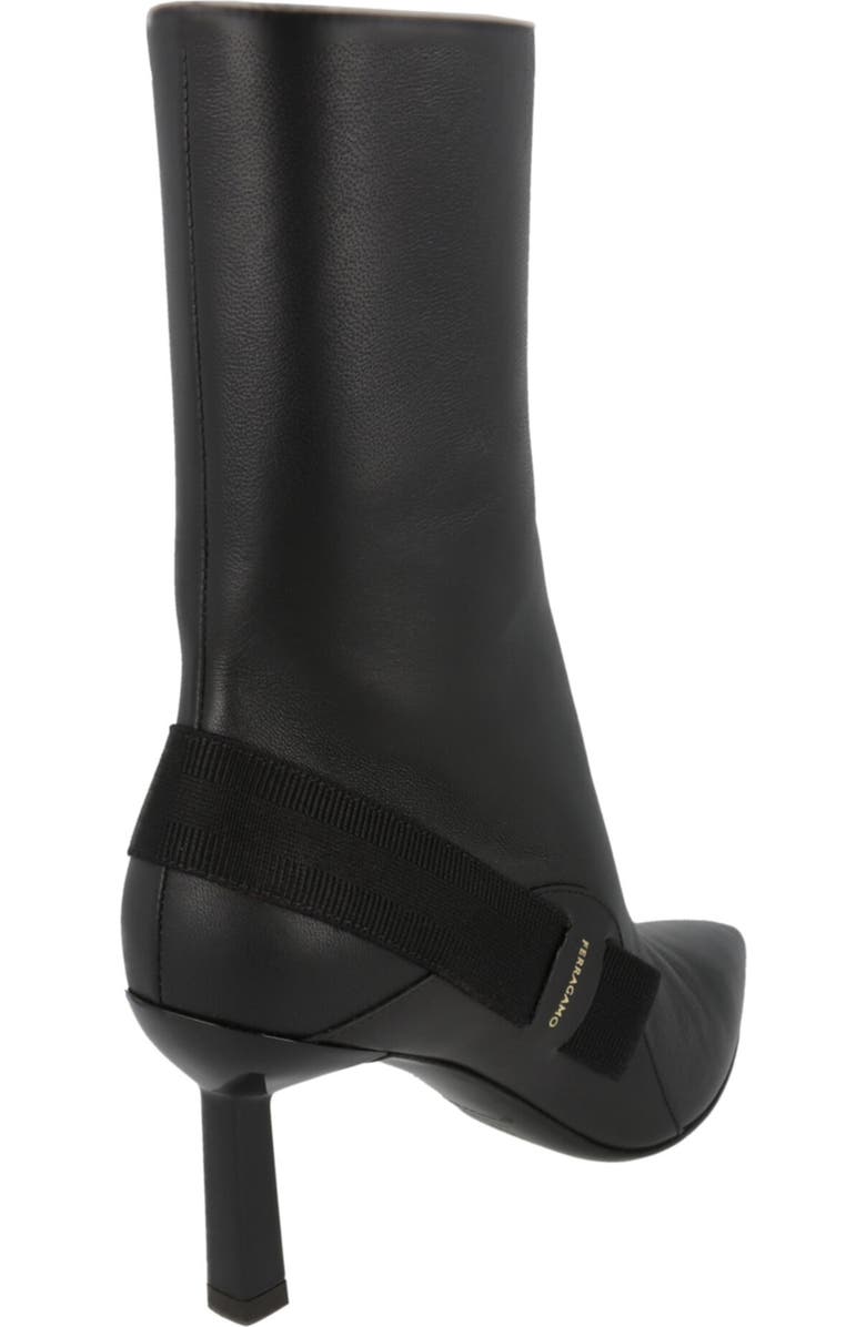 FERRAGAMO Virgilia Leather Kitten Heel Boot, Alternate, color, Black