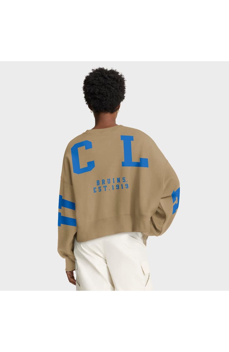 Jordan Brand Women's Jordan Brand Tan UCLA Bruins Oversized Phoenix 2-Hit Pullover Sweatshirt, Alternate, color, Tan