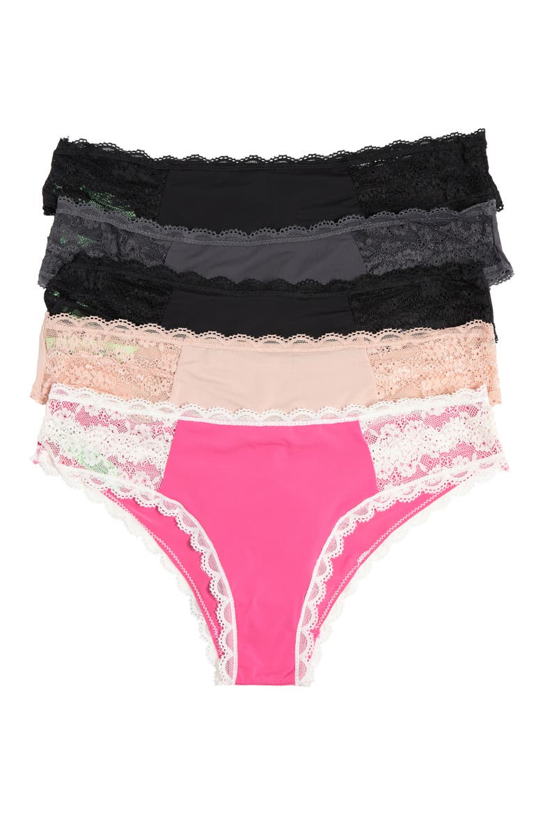 Ella Mid Rise Hipster Underwear - Pack of 5, Alternate, color, BASIC 1