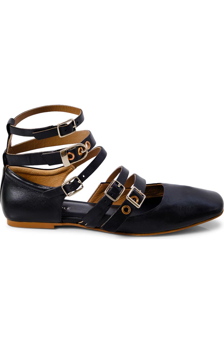 Free People Hart Ankle Strap Flat, Alternate, color, Black