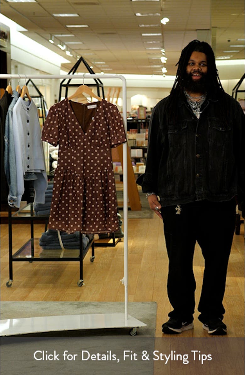 Polka Dot Puff Sleeve A-Line Minidress, sales video thumbnail