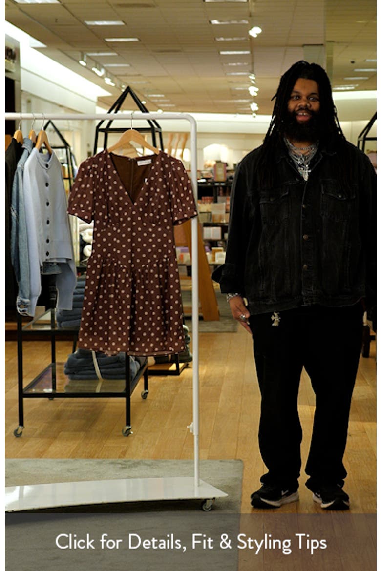 Polka Dot Puff Sleeve A-Line Minidress video