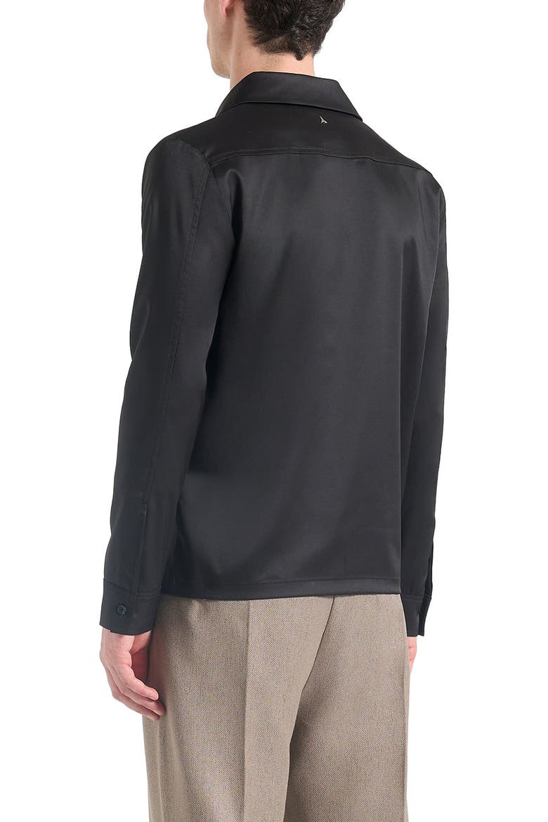 Alban Satin Double Breasted Shirt, Alternate, color, Black