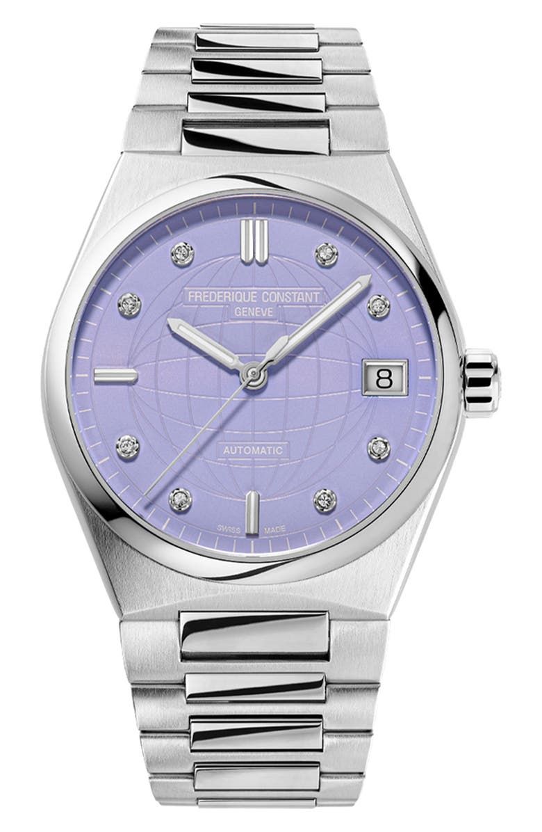 FREDERIQUE CONSTANT Highlife Diamond Automatic Bracelet Watch, 34mm, Main, color, Silver-Tone