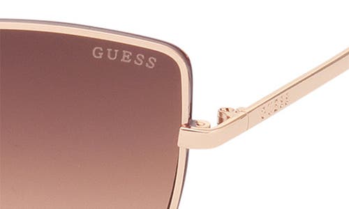 Guess 57mm Butterfly Gradient Sunglasses In Gold