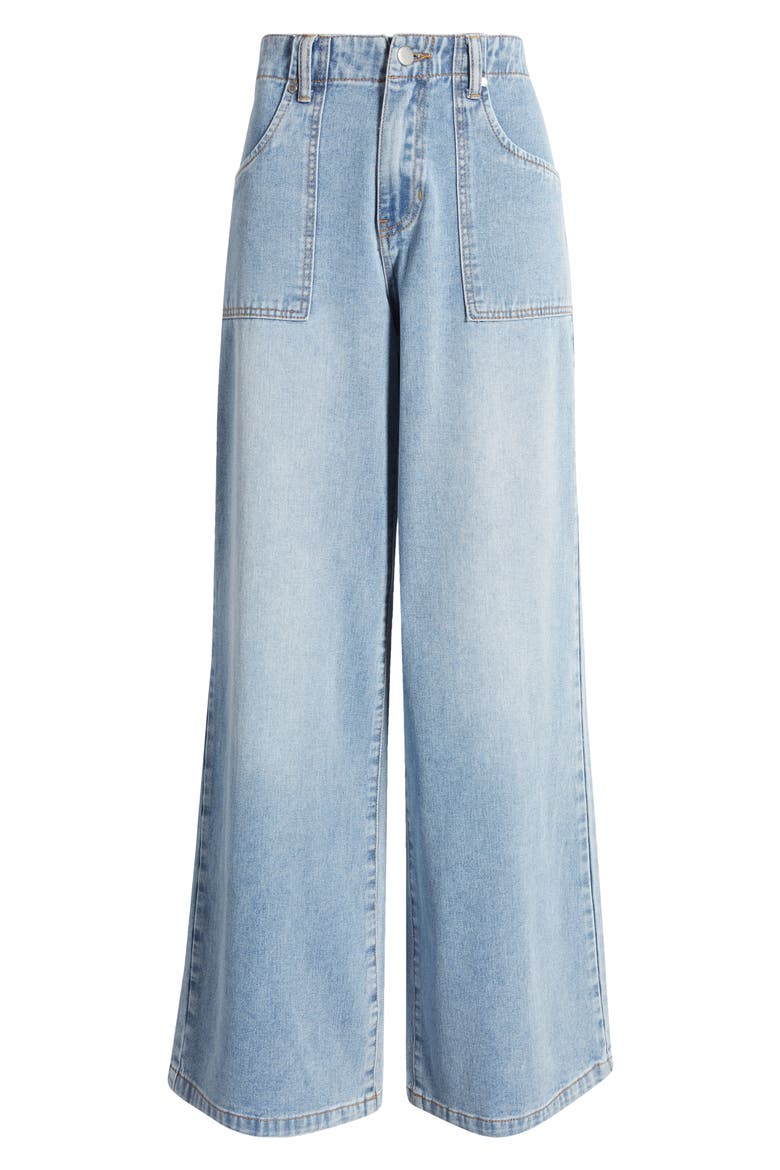 Utility High Waist Wide Leg Jeans, Alternate, color, LIGHT INDIGO