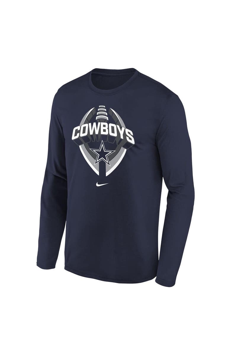 Nike Youth Nike Navy Dallas Cowboys Primetime Legend Icon Long Sleeve Performance T-Shirt, Alternate, color, Navy