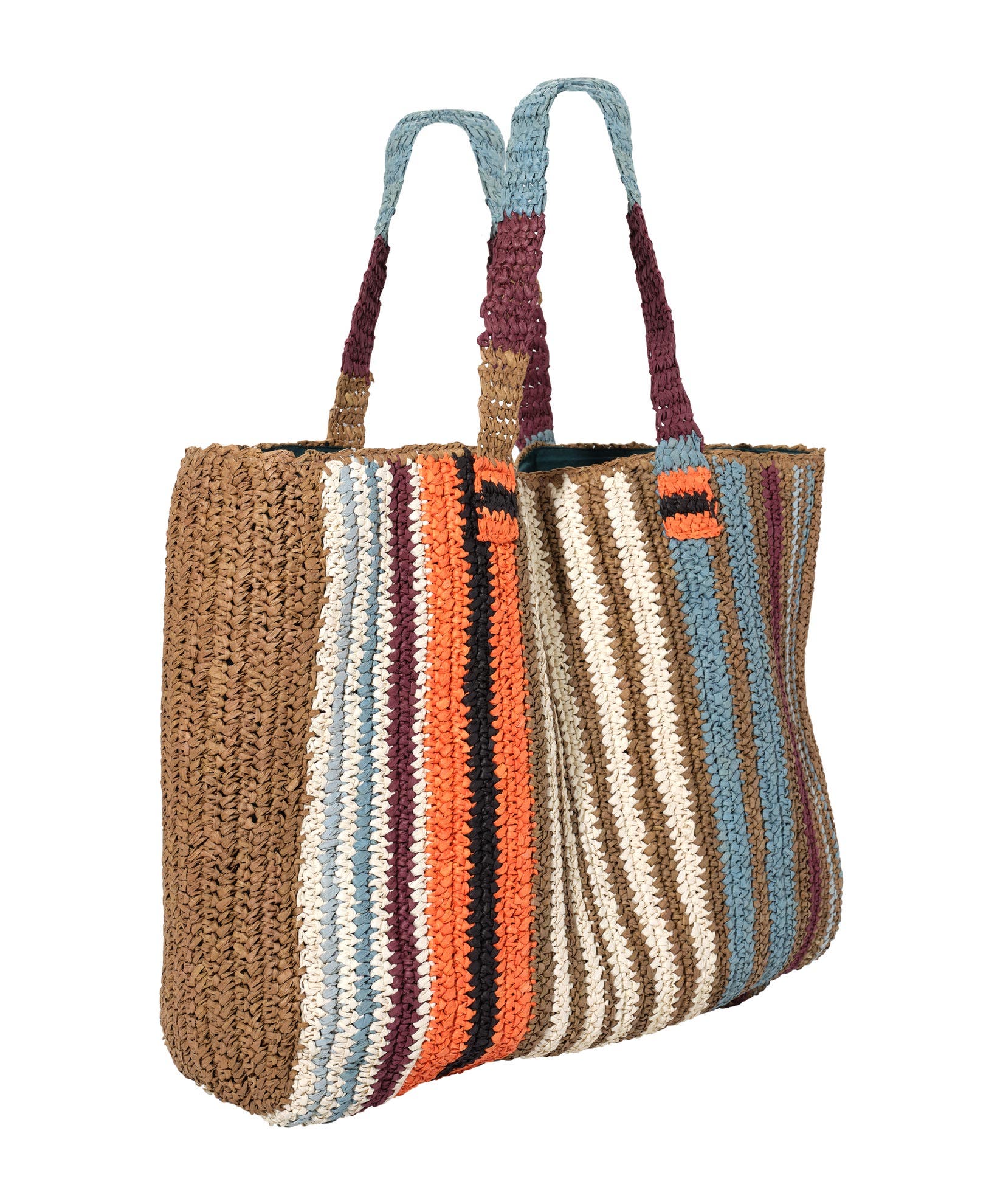 Faherty straw stripe beach tote, Alternate, color, Canyon Stripe
