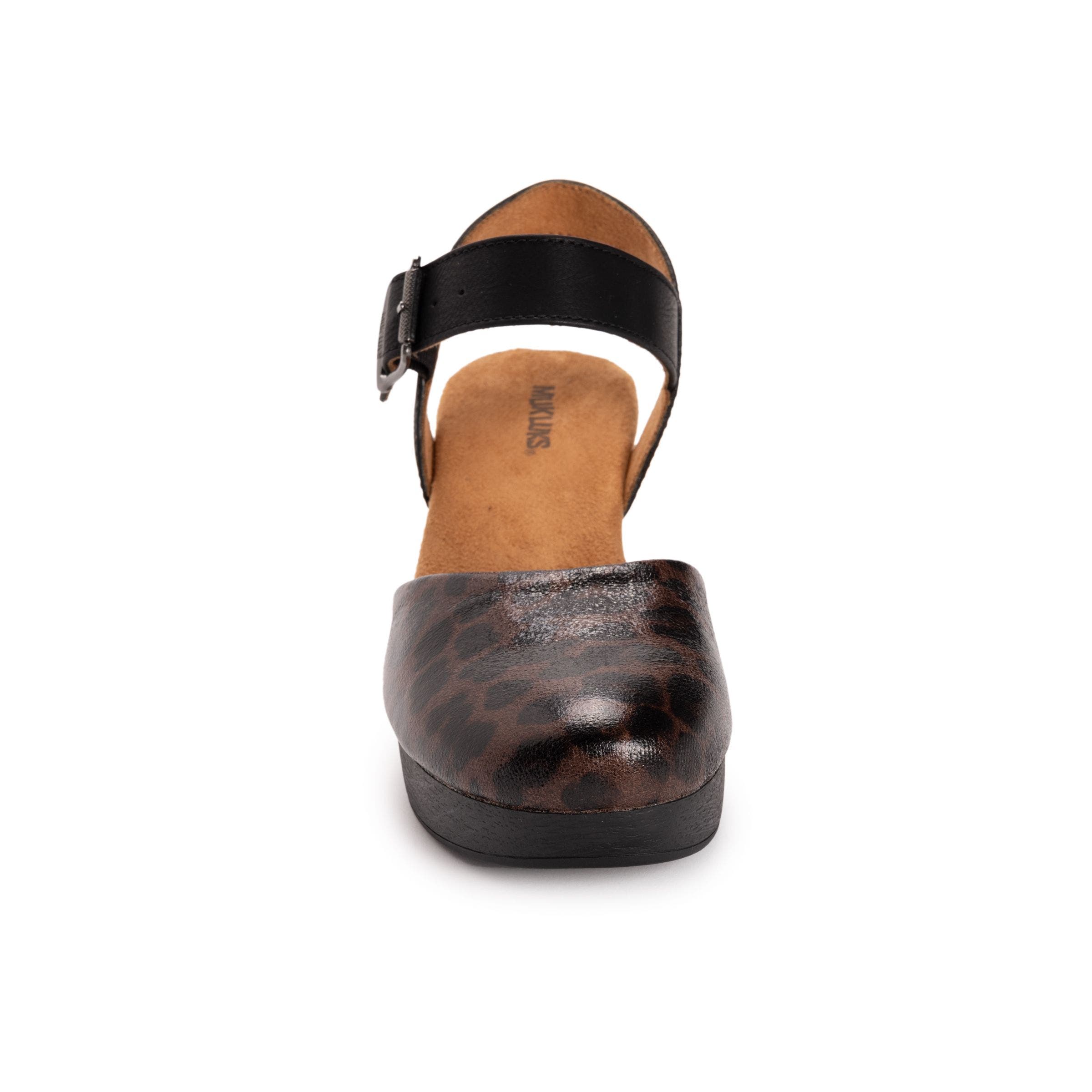 MUK LUKS Merritt Quarter Strap Clog, Alternate, color, Leopard/ Black