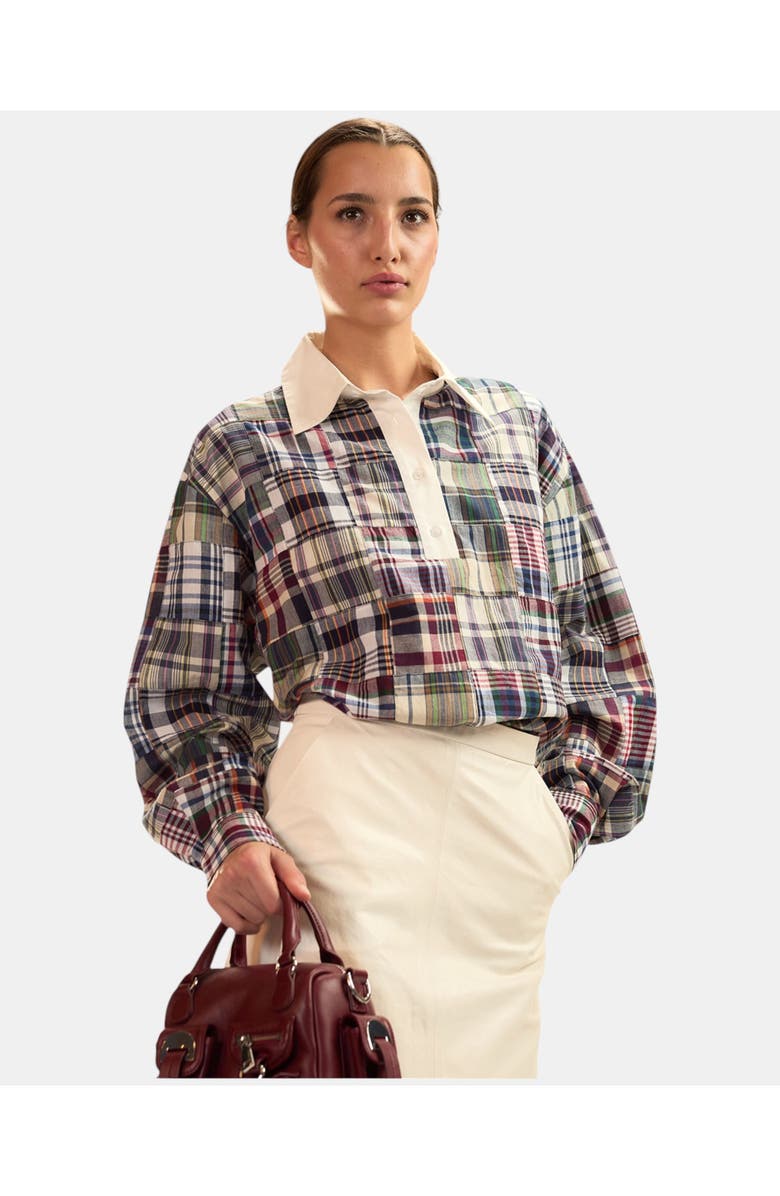 Cynthia Rowley Marisol Madras Rugby Shirt, Alternate, color, 