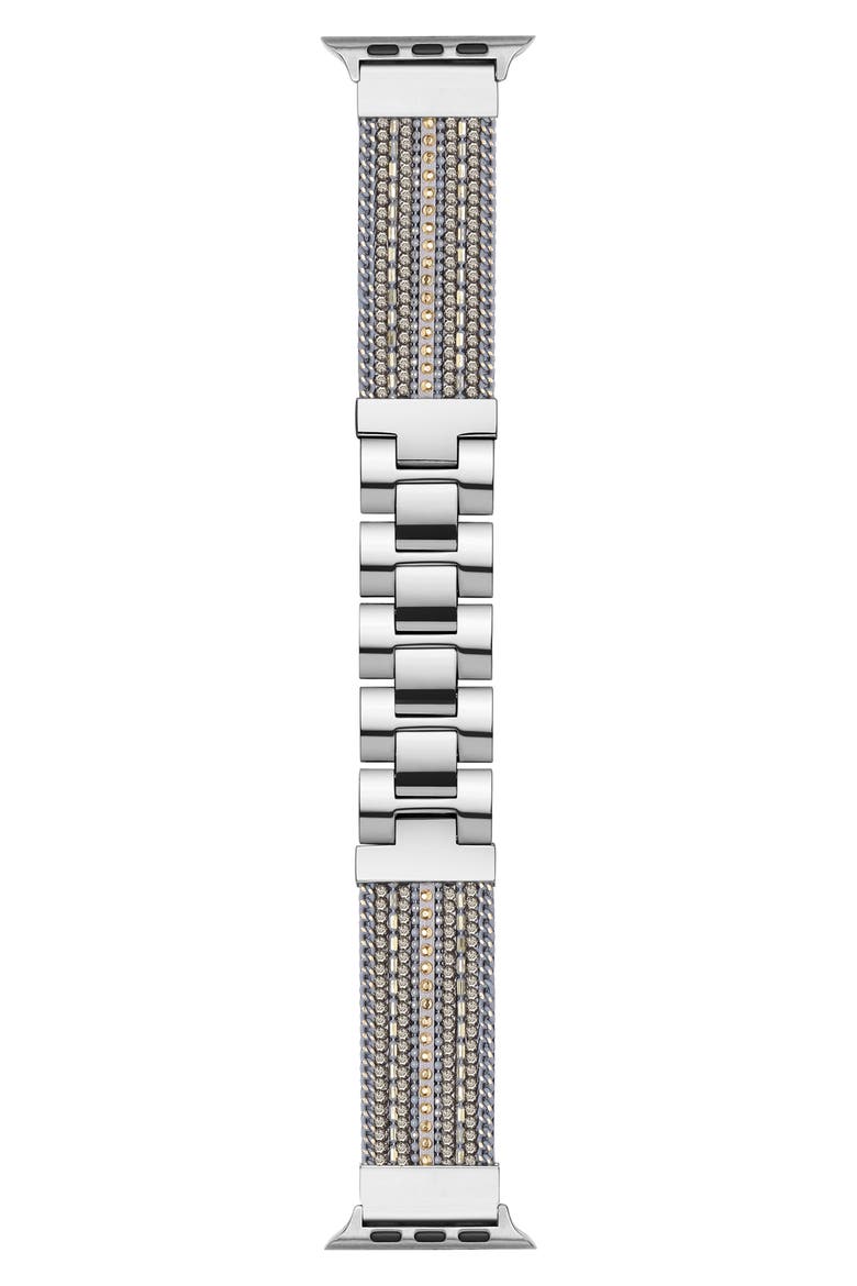 Beaded Apple Watch® Bracelet Watchband, Alternate, color, SILVER