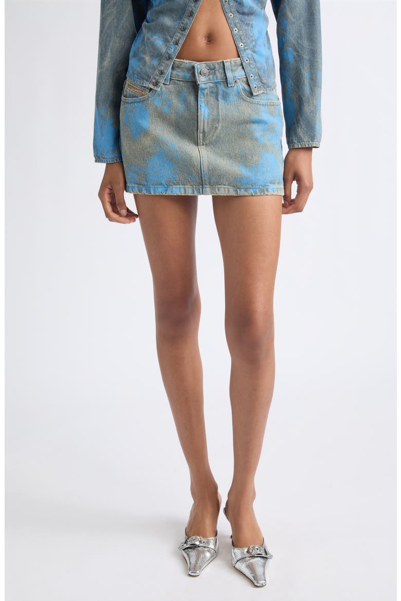 Denim Miniskirt, Main, color, SLATE/BLUE