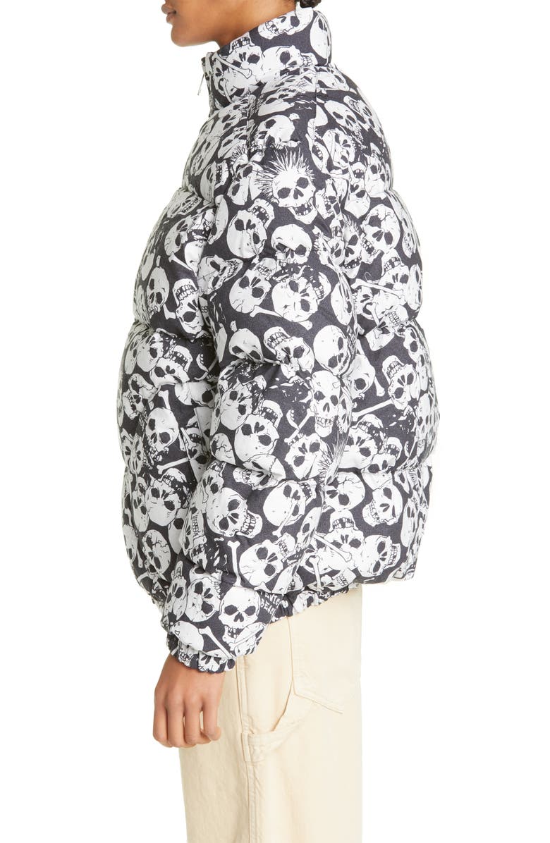 ERL Gender Inclusive Skull Print Puffer Jacket, Alternate, color, 