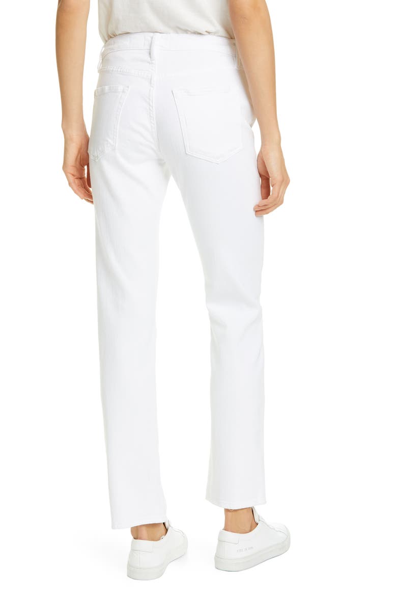 Le Hollywood High Waist Straight Leg Jeans, Alternate, color, BLANC