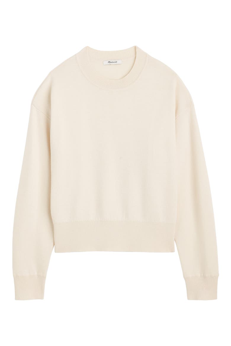 Relaxed Crewneck Wool Blend Sweater, Alternate, color, CANVAS