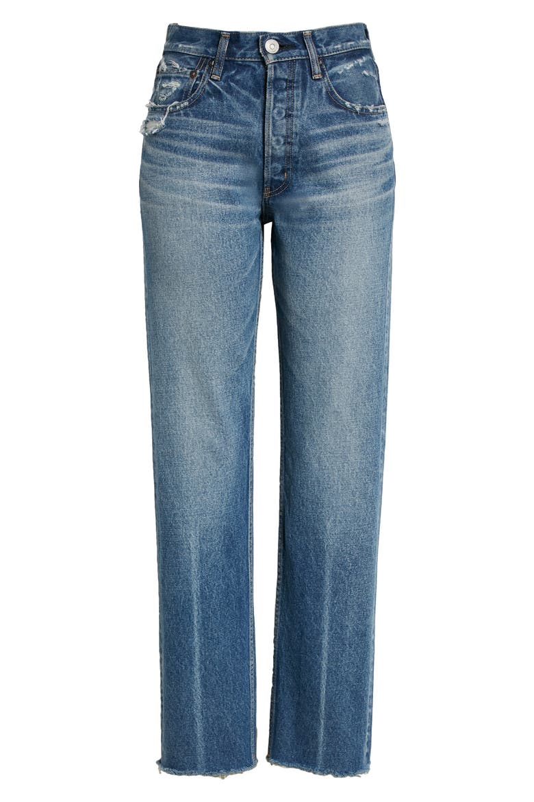 Ashley Wide Straight Leg Jeans, Alternate, color, BLUE