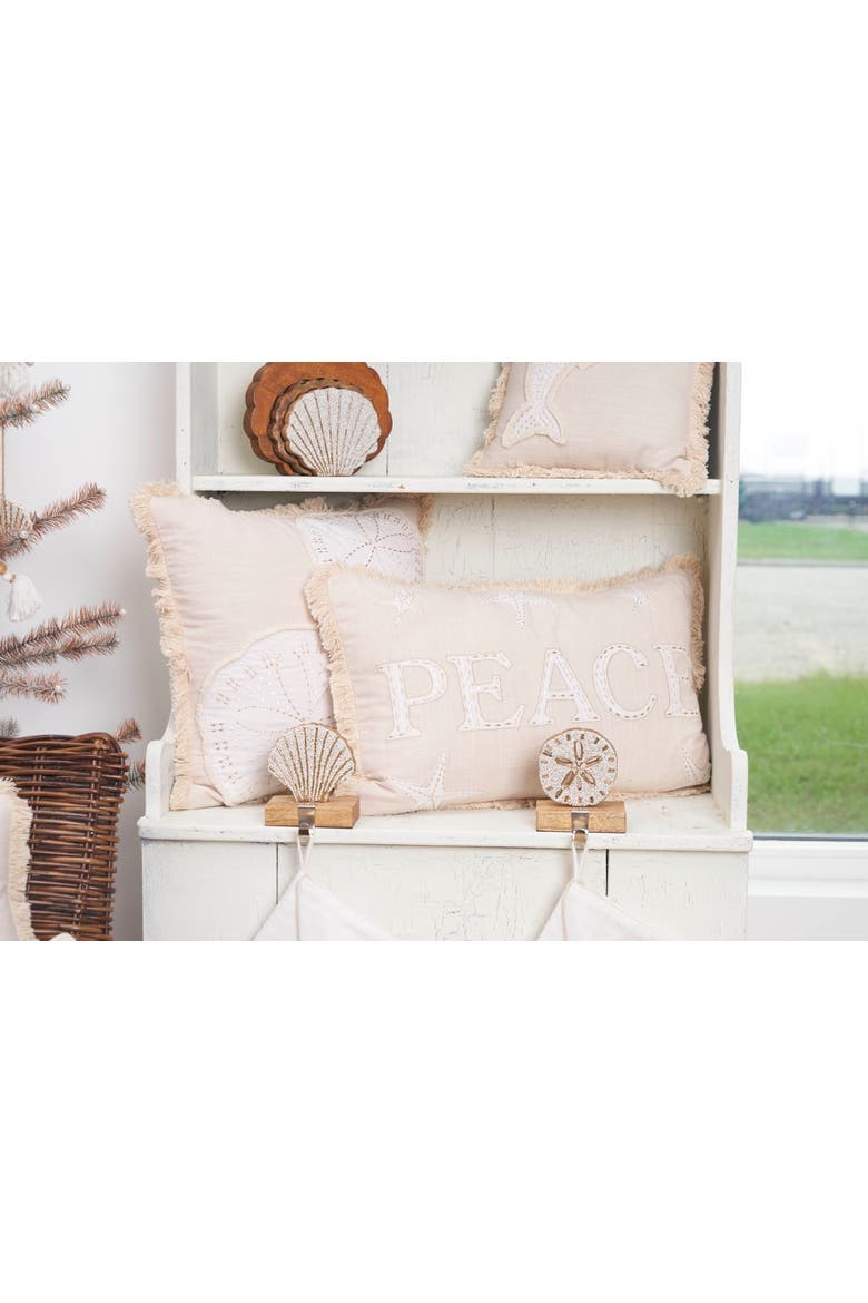 Gold Coast Sand Dollars Throw Pillow, 18" x 18", Alternate, color, Off-White