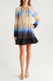 Simkhai Adasia Long Sleeve Plissé Minidress