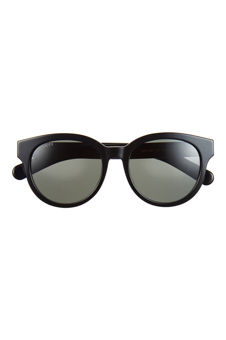 53mm Round Sunglasses, Main, color, BLACK BLACK GREY