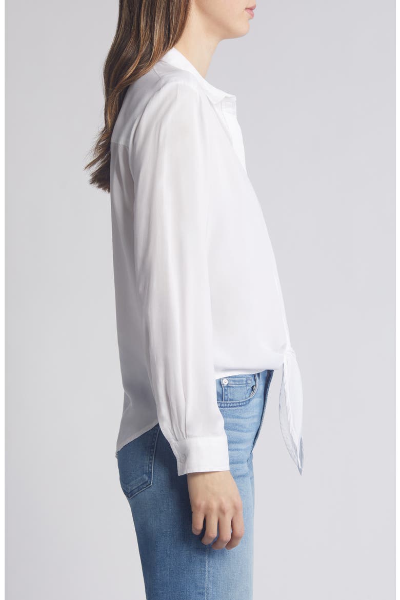 Magnolia Tie Front Button-Up Shirt, Alternate, color, WHITE