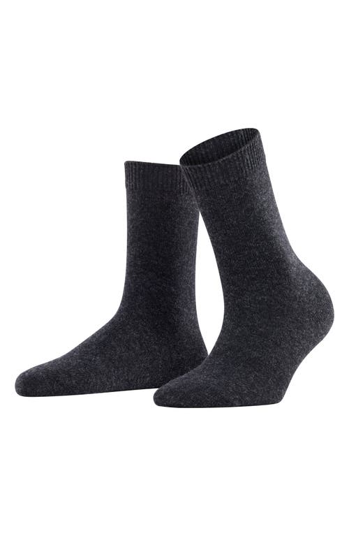 Falke Cosy Crew Socks In Anthracite