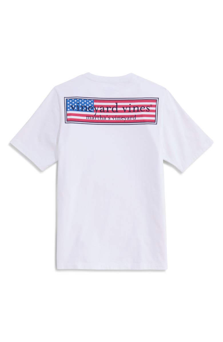 vineyard vines Kids' Flag Banner Cotton Graphic Pocket T-Shirt, Alternate, color, 