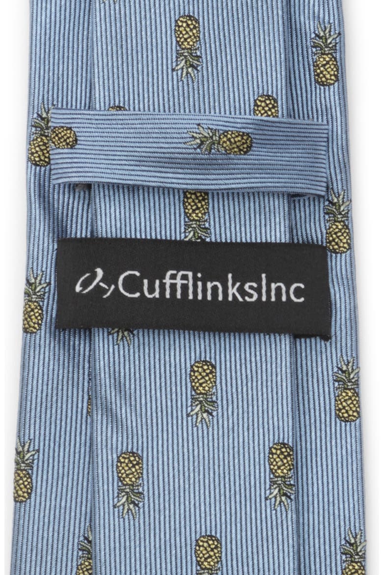 Pineapple Silk Tie, Alternate, color, BLUE