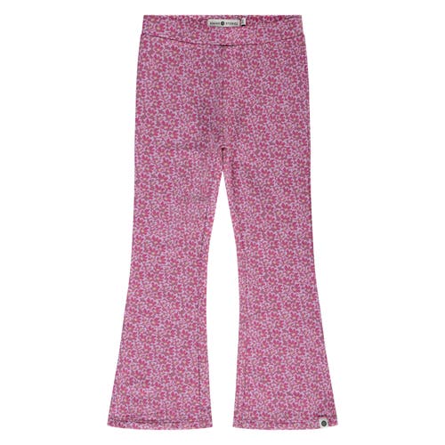 Stains And Stories By Babyface Allover Floral Print Flared Sweat Leggings In Pink