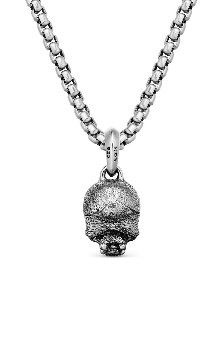 Men's Waves Skull Amulet, Alternate, color, SILVER