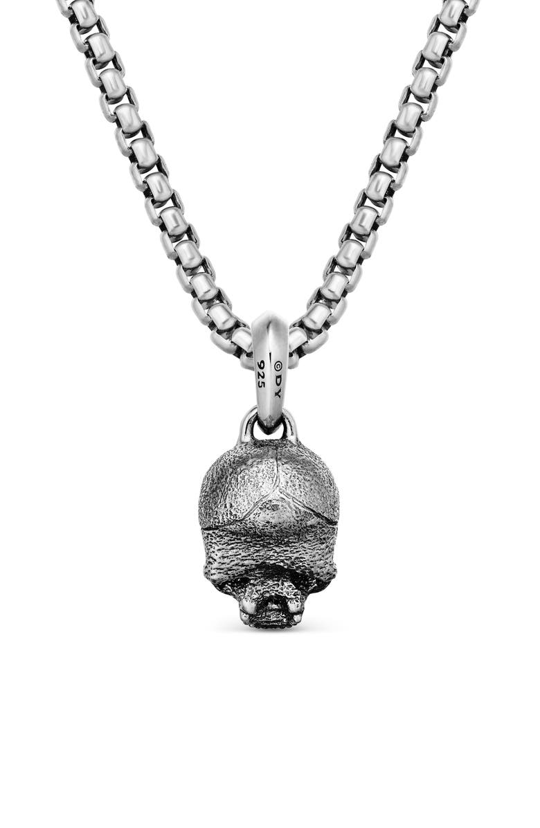 David Yurman Men's Waves Skull Amulet, Alternate, color, Silver