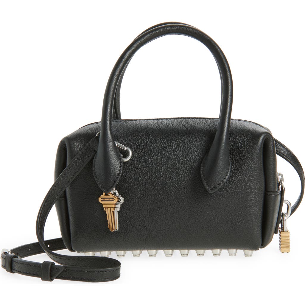 Alexander Wang Roux Small Leather Top Handle Bag In Black