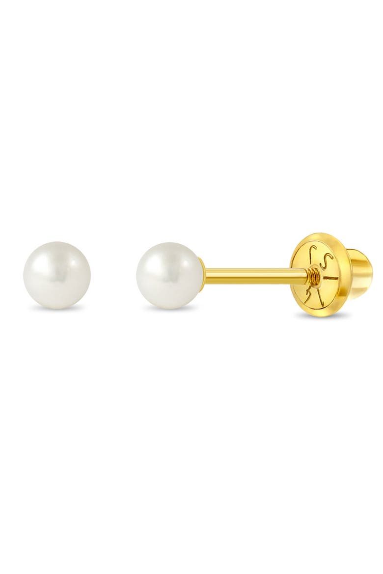 14k Classic Cultured Pearl Earrings, Main, color, White