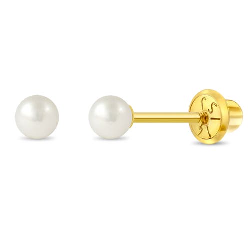 In Season Jewelry 14k Classic Cultured Pearl Earrings in White at Nordstrom, Size Medium
