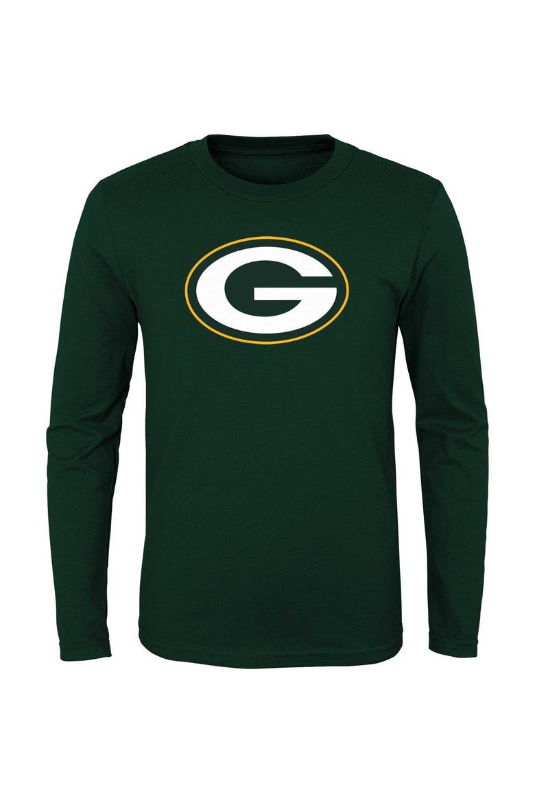 Youth Green Green Bay Packers Primary Logo Long Sleeve T-Shirt, Main, color, Green
