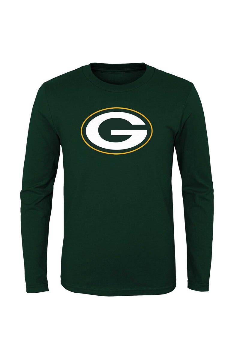 Outerstuff Youth Green Green Bay Packers Primary Logo Long Sleeve T-Shirt, Main, color, Green