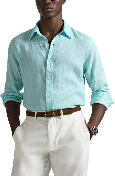 Classic Fit Linen Button-Down Shirt