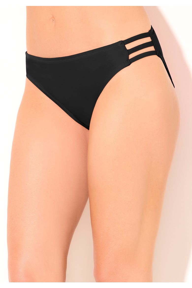 Triple String Swim Brief, Alternate, color, Black