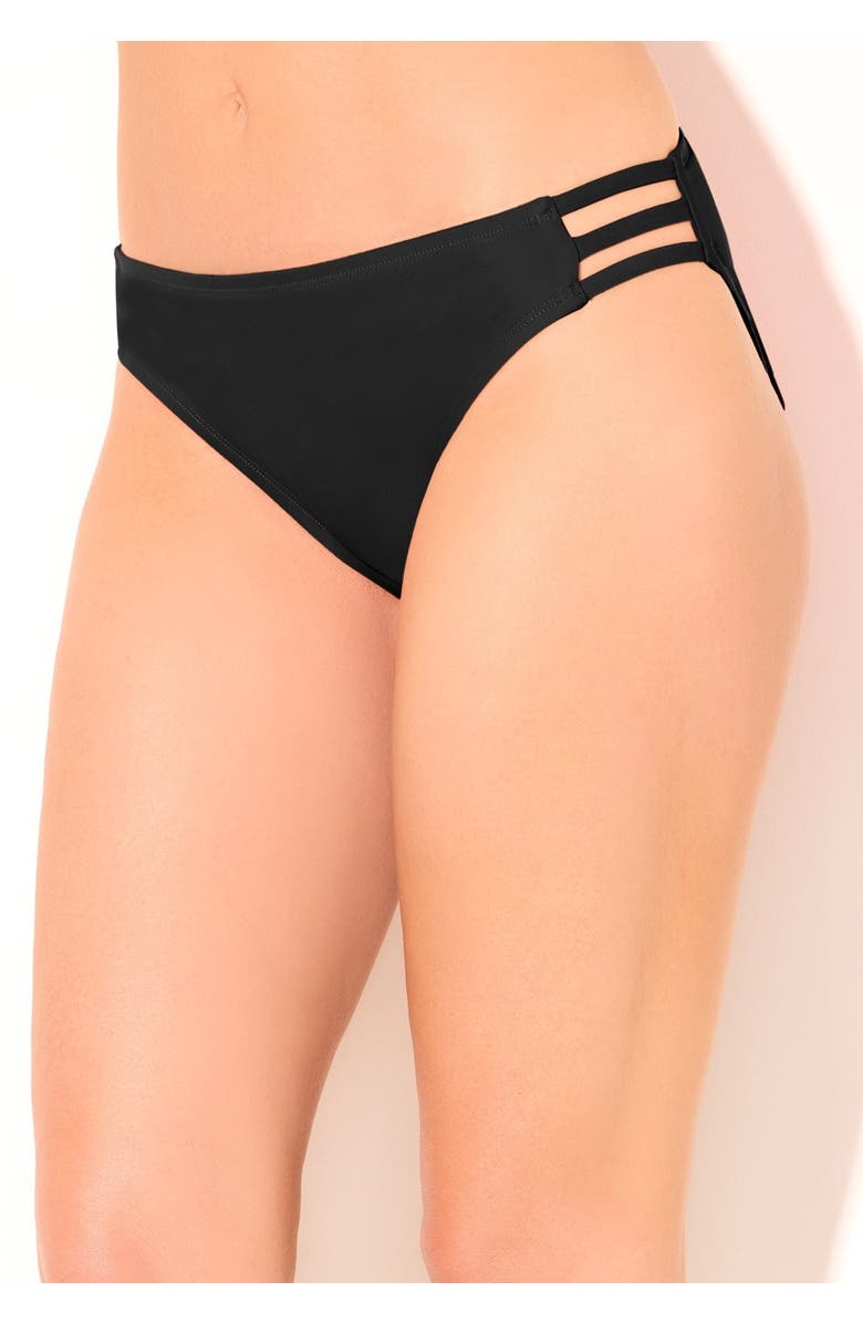 Swimsuits for All Triple String Swim Brief, Alternate, color, Black