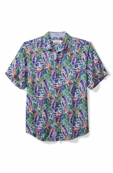 Tommy Bahama Forever Fuego Print Short Sleeve Silk Button-Up Shirt
