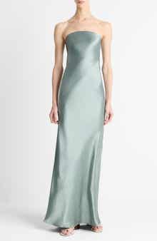 Vince Satin Strapless Gown