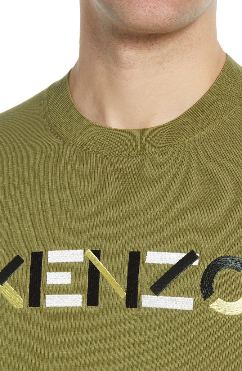 KENZO Men's Multico Embroidered Logo Crewneck Sweater, Alternate, color, 