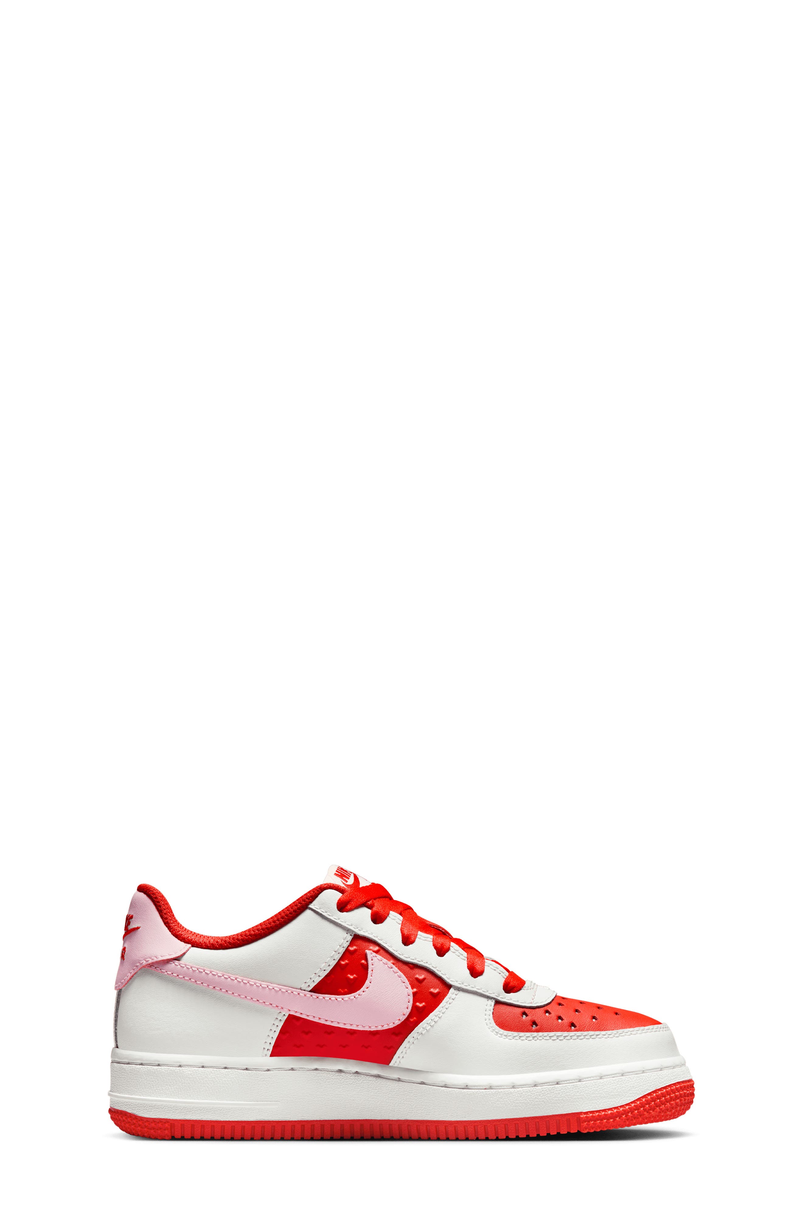 Nike Kids' Air Force 1 Basketball Sneaker, Alternate, color, White/ Crimson/ Red/ Pink