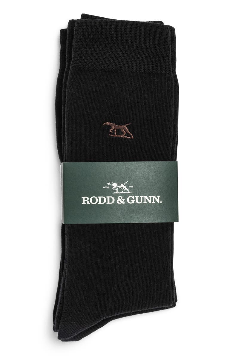 Rodd & Gunn Dry Plains 3-Pack Cotton Blend Crew Socks, Alternate, color, Onyx